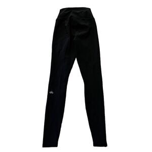 ALO YOGA Black Full Length  Leggings with Front Slits Size XXS